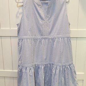 Vineyard Vines Blue and White Tiered Ruffled Sundress ✨ Large✨New Without Tags